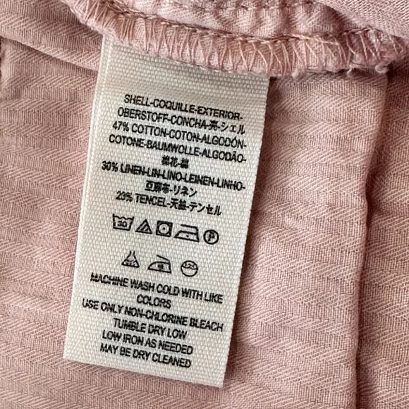 Free People Utility Harem Linen Bermuda Jean Shorts Bohemian Braided Rose Pink 2 - Picture 12 of 15